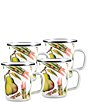 Golden Rabbit Enamelware Fresh Produce Latte Mugs, Set of 4, Color:Green - Image 1