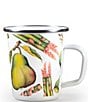 Color:Green - Image 2 - Enamelware Fresh Produce Latte Mugs, Set of 4