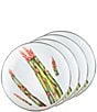 Color:Green - Image 1 - Enamelware Asparagus Fresh Produce Sandwich Plates, Set of 4