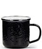 Color:Black - Image 2 - Enamelware Solid Texture Black Adult Mugs, Set of 4