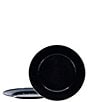 Color:Black - Image 1 - Enamelware Solid Texture Black Charger Plates, Set of 2