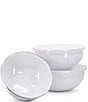 Color:White - Image 2 - Enamelware Solid Texture Lidded Mixing Bowls