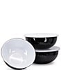 Color:Black - Image 2 - Enamelware Solid Texture Lidded Mixing Bowls