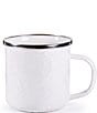 Color:White - Image 2 - Enamelware Solid Texture White Adult Mugs, Set of 4