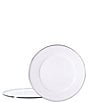 Color:White - Image 1 - Enamelware Solid Texture White Charger Plates, Set of 2