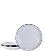 Color:White - Image 1 - Enamelware Solid Texture White Pasta Plates, Set of 4