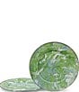 Color:Green - Image 1 - Enamelware Marbled Modern Monet Chargers, Set of 2