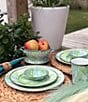 Golden Rabbit Enamelware Marbled Modern Monet Colander, Color:Green - Image 6
