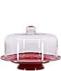Color:Red - Image 2 - Enamelware Solid Texture Red Cake Plate