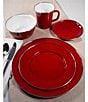 Color:Red - Image 4 - Enamelware Solid Texture Red Cake Plate