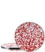 Color:Red - Image 1 - Enamelware Red Swirl Sandwich Plates, Set of 4