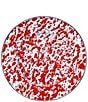 Color:Red - Image 2 - Enamelware Red Swirl Sandwich Plates, Set of 4