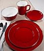 Color:Red - Image 3 - Enamelware Solid Texture Red Medium Tray