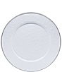 Color:White - Image 2 - Enamelware Solid Textured White Dinner Plates, Set of 4