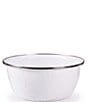 Color:White - Image 2 - Enamelware Solid Texture White Salad Bowls, Set of 4