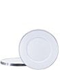 Color:White - Image 1 - Enamelware Solid Texture White Sandwich Plates, Set of 4