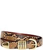 Good American 0.8#double; Slim 5-Ring Snake Print Belt, Color:Snake Print - Image 1