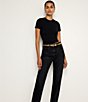 Good American 0.8#double; Slim 5-Ring Snake Print Belt, Color:Snake Print - Image 3