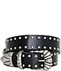 Good American 1.5#double; Wide Studded Western Belt, Color:Black/Silver - Image 1