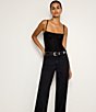 Good American 1.5#double; Wide Studded Western Belt, Color:Black/Silver - Image 3