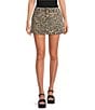 Good American Good 90's Leopard Print Mini Skirt, Color:Lucky Leopard001 - Image 1