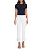 Good American Good Legs Mid Rise Straight Jeans, Color:White037 - Image 3