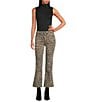 Good American Good Standard Leopard Print High Rise Mini Kick Flare Jeans, Color:Lucky Leopard001 - Image 3