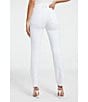 Color:White - Image 2 - Good Straight Leg High Rise Raw Hem Stretch Denim Jeans