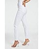 Color:White - Image 3 - Good Straight Leg High Rise Raw Hem Stretch Denim Jeans