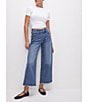 Color:Indigo338 - Image 3 - Good Waist Denim High Rise Palazzo Cropped Jeans