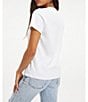 Color:White - Image 2 - Heritage V-Neck Short Sleeve Relaxed Fit Knit Tee