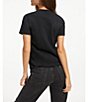 Color:Black - Image 2 - Heritage V-Neck Short Sleeve Relaxed Fit Knit Tee
