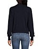 Color:Blue Rinse003 - Image 2 - Knit Tissue V-Neck Long Sleeve Henley Sweater
