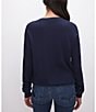 Color:Blue Rinse003 - Image 6 - Knit Tissue V-Neck Long Sleeve Henley Sweater