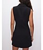 Color:Black001 - Image 2 - Luxe Suiting Collared Sleeveless Mini Blazer Dress
