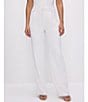 Color:Ivory001 - Image 1 - Luxe Suiting Side Pocket Pleated High Rise Straight Leg Column Trouser