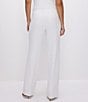 Color:Ivory001 - Image 2 - Luxe Suiting Side Pocket Pleated High Rise Straight Leg Column Trouser