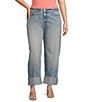 Good American Plus Good Standard Barrel Relaxed High Rise Jeans, Color:Indigo890 - Image 1