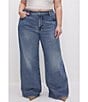 Color:Indigo575 - Image 1 - Plus Size Denim Good Ease Mid-Rise Relaxed Wide Leg Jean