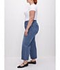 Color:Indigo338 - Image 4 - Plus Size Denim Good Waist Palazzo High Rise Cropped Jeans