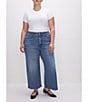 Good American Plus Size Denim Good Waist Palazzo High Rise Cropped Jeans, Color:Indigo338 - Image 3