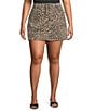 Good American Plus Size Good 90's Leopard Print Mini Skirt, Color:Lucky Leopard001 - Image 1