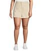 Good American Plus Size Good 90s Mid Rise Shorts, Color:Ecru003 - Image 1