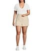 Good American Plus Size Good 90s Mid Rise Shorts, Color:Ecru003 - Image 3