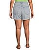 Good American Plus Size Good 90s Mid Rise Shorts, Color:Indigo872 - Image 2