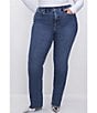 Color:Indigo582 - Image 1 - Plus Size Good Classic Slim Straight Jean