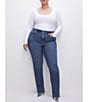 Color:Indigo582 - Image 3 - Plus Size Good Classic Slim Straight Jean