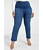 Color:Blue007 - Image 1 - Plus Size Good Leg High Rise Straight Stretch Denim Jeans