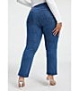 Color:Blue007 - Image 2 - Plus Size Good Leg High Rise Straight Stretch Denim Jeans