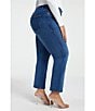 Color:Blue007 - Image 3 - Plus Size Good Leg High Rise Straight Stretch Denim Jeans